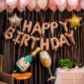 Happy Birthday Balloon 16 Inch Letters Foil Balloons Birthday Party Decoration Kids Adult Alphabet Ballon Anniversaire Rose Gold