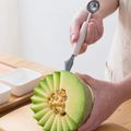 dupla cabeça de sorvete de frutas colher colher de aço inoxidável aparelhos de cozinha baller do melão scooper Rosa image 3