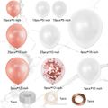 Rose Gold Confetti Latex Balloons 111 Pack Birthday Balloons with 33 Feet Rose Gold Ribbon for Party Wedding Bridal Shower Decorations Multi-color