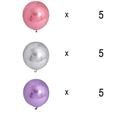 15-pack Chrome Metallic Balloons Round Helium Pearl Balloons for Wedding Birthday Party Decoration Purple