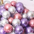 15-pack Chrome Metallic Balloons Round Helium Pearl Balloons for Wedding Birthday Party Decoration Purple