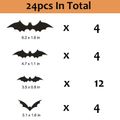 24-pack DIY Halloween Party Supplies 3D Decorative Bats Wall Sticker, Halloween Eve Decor Home Window Decoration Black