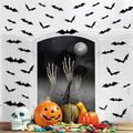 Adesivo de parede de morcegos decorativos em 3D com 24 unidades de suprimentos para festa de halloween diy, decoração de véspera de halloween decoração de janela doméstica Preto