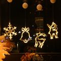 LED Christmas Lights Indoor Window Decorations with Suction Cup Warm White Lamp Series for Christmas Tree Decorations White