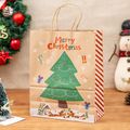 4-pack Christmas Kraft Paper Bag Gift Packaging Handle Bag Green image 1