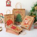 4-pack Christmas Kraft Paper Bag Gift Packaging Handle Bag Green image 3