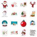 50-pack Christmas Stickers Christmas Personalized Decoration Graffiti Stickers Waterproof Sticker for Laptop Skateboard Guitar (Random Pattern) Multi-color