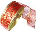 2 Meters/Roll Bronzing Ribbon Stars Print Christmas Tree Decoration Christmas Gift Wrapping Ribbon Party Arrangement Red image 1