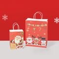 4-pack Christmas Kraft Paper Bag Santa Claus Gift Packaging Handle Bag Multi-color