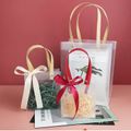 2-pack Transparent Gift Bags with Handles Frosted Gift Bag Packaging Candy Bag Red image 3