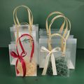 2-pack Transparent Gift Bags with Handles Frosted Gift Bag Packaging Candy Bag Red image 5