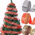 2 Meters/Roll Christmas Tree Ribbon Gauze Ribbon Christmas Gift Wrapping Ribbon Party Arrangement Red