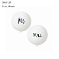 2-pack Mr. & Mrs. White Balloons Latex Round Balloons for Wedding Engagement Party Valentine's Day Decoration White