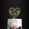 Heart-shaped Acrylic Cake Topper Insert Plug-in Valentine's Day Birthday Party Cake Decor Insert Flag Plug-in Baking Decoration Supplies Pale Yellow image 1
