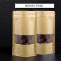 10-pack Kraft Stand Up Pouches with Window Ziplock Seal Paper Bag Resealable Reusable Food Storage Pouch Yellow
