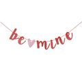 Red Glittery Be Mine Heart Banner for Valentine's Day Wedding Engagement Home Indoor Decorations Color-A