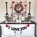 Red Heart I Love You Banner for Wedding Proposal Valentine's Day Anniversary Wedding Engagement Home Indoor Party Decor Ornament Color-A image 3