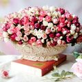 1 Bunch / 5 Bunches Mini Artificial Rose Flowers Fake Rose Bud Bouquets Flowers Crafts for Party Wedding Valentine's Day Home Decor White image 2