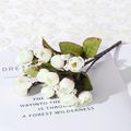 1 Bunch / 5 Bunches Mini Artificial Rose Flowers Fake Rose Bud Bouquets Flowers Crafts for Party Wedding Valentine's Day Home Decor White