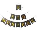 eid mubarak banner paper banner bunting eid mubarak outdoor داخلي حفلة منزلية ديكور معلق أسود image 1