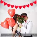 Red Heart Banner for Wedding Proposal Valentine's Day Anniversary Wedding Engagement Home Indoor Party Decor Ornament Red image 2