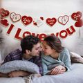 2-pack I Love You Banner and Heart Letters "Kiss Me & I Do & Love" for Wedding Proposal Valentine's Day Wedding Engagement Home Indoor Party Decor Ornament Red image 2