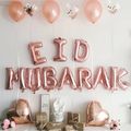 Eid Mubarak Foil Balloons Party Decoration Supplies Ramadan Decoration Muslim Eid Letters Balloons Rose Gold