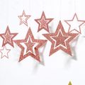 Confezione da 7 stelle vuote glitterate ghirlanda di carta decorazione appesa banner sfondo decorazione per mubarak eid festival party decor Rosa Dorato image 1