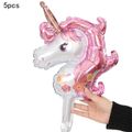 5-pack Colorful Unicorn Balloons Set for Unicorn Theme Party Kids Birthday Party Mother's Day Festival Party Decoration Pink