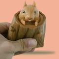 Squeeze Squirrel Cup Toy Decompression Evil Squirrel Cup Silicone Toy Mini Pen Holder Gifts for Kids & Adult Brown