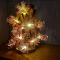 Simulation Lily LED String Lights Pink Artificial Flowers String Lights for Wedding Home Garden Patio Decor Pink