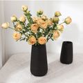 1-pack Vintage Artificial Rose Fake Rose Flowers Bouquet Silk Flowers for Home Table Office Party Decor Bouquet Pale Yellow