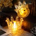 LED Electronic Candle Crown Shape Electronic Flameless Candle for Dining Table Romantic Candle Holder Desktop Home Decor Color-A image 2