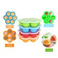 Silicone Baby Food Freezer Tray with Lid 7 Hole Baby Food Storage Container for Homemade Baby Food Breast Milk Storage Green image 2