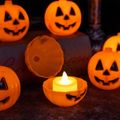 Halloween Mini Pumpkin Candy Box Plastic Jack-O-Lantern Halloween Party Decor Color-B