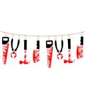 8-pack Halloween Blood Knife Paper Banner Haunted House Hanging Knife Banner Halloween Decoration Horror Props Ornaments Color-A