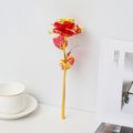 Gold Foil Rose Long Stem Simulation Rose Flower Romantic Gift for Mother's Day Valentine's Day Anniversary Red