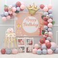 83pcs palloncini rosa ghirlanda arco kit compleanno fotografia sfondo decorazione forniture decorazione festa di compleanno Colore-A image 2