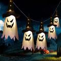 chapéu de bruxa fantasma iluminado e brilhante de halloween luzes de corda led decorações de halloween Amarelo