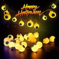 Luzes de corda de globo ocular de halloween luzes de globo ocular multicoloridas para decoração de atmosfera de halloween interior ao ar livre Amarelo
