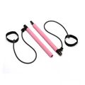Pilates Bar Kit with Resistance Bands for Portable Home Gym Workout Full Body Shaping Pink image 1