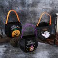 Halloween Portable Handle Pumpkin Trick or Treat Buckets Candy Bags Non-Woven Handbag Halloween Party Supplies Multi-color