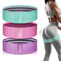 3-pack Resistance Band Set Non Slip Cloth Exercise Bands to Workout Glutes Thighs Legs Butt for Gym Home Fitness Yoga Pilates Multi-color image 2