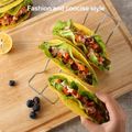 Taco Holder Stand W Wave Shape Stainless Steel Taco Tray Kitchen Baking Tools Silver