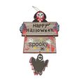 Halloween Wooden Hanging Ornaments Skull Spooky Wood Hanging Signs Party Decoration Supplies Color-A