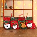 Christmas Socks Hanging Pendant Christmas Tree Fireplace Ornaments Sack Xmas Gift Small Candy Bag Color-A image 2