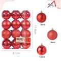24 peças enfeites de bolas de natal decoração de árvore de natal bola pendurada decorações de festa de natal Vermelho image 1
