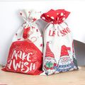 Christmas Drawstring Linen Sack 1.81"x18.11" Christmas Candy Bag Xmas Party Favors Color-A image 4