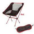 Portable Camping Chair Compact Ultralight Backpacking Chair Folding Chairs with Carry Bag for Camping Fishing Hiking Picnic Self-driving Tour Red image 3