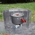 Folding Outdoor Stove Windscreen 8/10/12 Plates Lightweight Aluminum Camping Stove Windshield Silver image 3